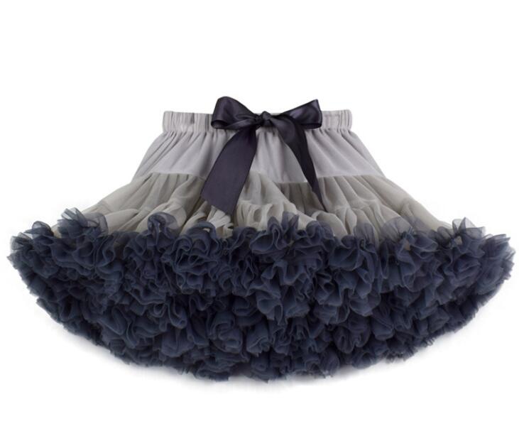 Grey Gradientins Hot money Netting Half body Fluffy skirt tutu skirt PetticoatMicroSkaterMiniSkirt