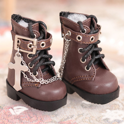 taobao agent BJD doll shoes 6 points SD doll high -pyramid leather shoes tie cross casual shoes baby shoes