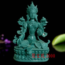 Ювелирные камни 原矿天然绿松石绿度母摆件高瓷高蓝松石绿观音雕件玉石摆件家居