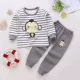 Quần cotton mới mùa thu quần mùa thu quần phù hợp với đồ ngủ chạm đáy áo bé trai bé gái quần lót trẻ em quần áo hai mảnh - Quần áo lót