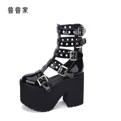 taobao agent Summer high boots, non-slip belt, buckle, 2020, punk style