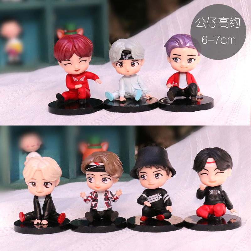 A Set Of 7 Simple Clothes For The Second Generation Youth League Of Sitting Posturenew pattern Bulletproof Youth League periphery Garage Kit Blind box doll the republic of korea popularity men's team event Star image Model Small ornament