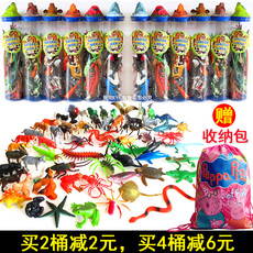 Игрушки-животные 仿真动物 桶装恐龙 农场 爬行 昆虫