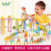 Cơ quan sang trọng domino bóng xây dựng khối kết hợp với trẻ em giáo dục thực hành đồ chơi món quà sinh nhật 3 tuổi + đồ chơi cho bé