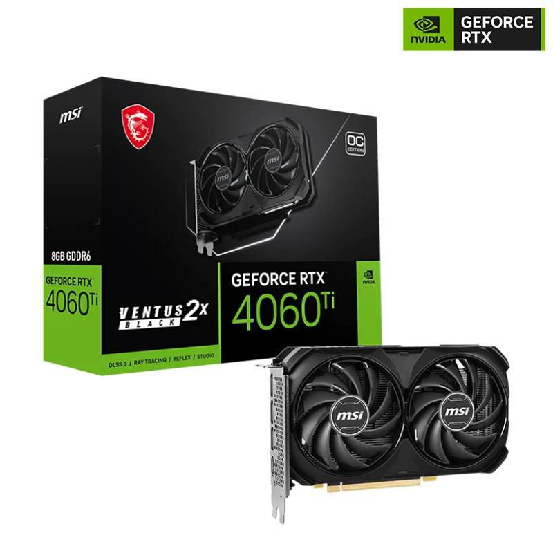 MSI RTX 4060TI Ventus 2X Black 8G OC Wantu Mattop Team Table to Mine графическая карта