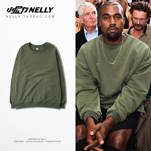 Hip-hop lỏng áo len bìa mùa thu cao đường phố bến cảng gió retro loose cotton vòng cổ dài tay t-shirt những người yêu thích nam giới và phụ nữ