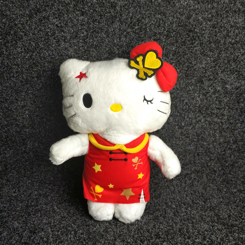 New Year Cheongsam Kitty (30Cm Bag)Children's Day gift Japan sanrio  hellokitty Plush Doll Hello Kitty doll appease On the bed Toys