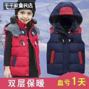 Áo len bé trai mùa thu và mẫu mùa đông ở trẻ lớn mùa đông dày cộng với nhung bé gái áo vest bé trai mặc