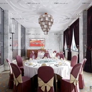 Mới Trung Quốc bàn ăn gỗ rắn và ghế kết hợp bàn tròn hiện đại tối giản nhà hàng khách sạn phòng riêng biệt thự nội thất biệt thự 427210 - Nội thất văn phòng