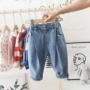 Quần áo trẻ em quần jean bé gái 2019 quần trẻ em mới quần bé gái giản dị quần mùa xuân và mùa thu quần thủy triều - Quần jean shop trẻ em