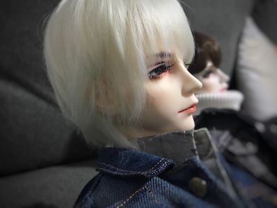 taobao agent [Sleeping home] BJD doll wig High -temperature silk school grass anti -hair hair 3 -point uncle white golden brown spot