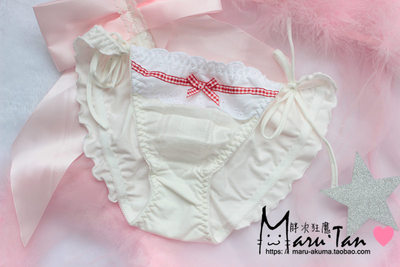 【胖次狂魔】日本原D全棉系带蕾丝日系少女可爱性感蝴蝶结内裤-淘宝网