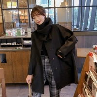 Зимняя черная цветная длинная двусторонная куртка, шерстяное пальто, 2020, в корейском стиле, подходит для подростков