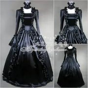 Lolita Victoria Gothic đầy đủ hoa văn tối màu vải lụa Lolita COSPLAY trang phục tùy chỉnh