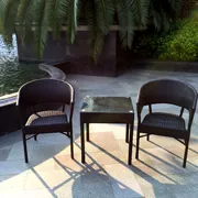 4 # Kết hợp bàn ghế Ban công sân vườn Nội thất sân ngoài trời Khách sạn mây Cafe Ghế ăn Bộ ba mảnh - Bàn ghế ngoài trời / sân