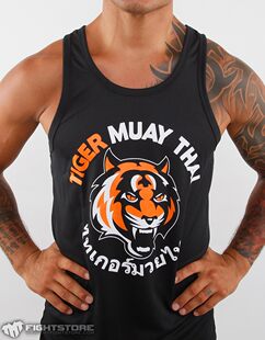 [Тигр Тайский бокс Пхукет колено TIGER MUAY THAI быстро сохнущий черно-белый 2 цвета/майка [MMA.UFC]]