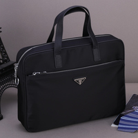 Men's Briefcase Handbag Shoulder Business Casual Large Capacity A4 Paper File Bag Computer Bag Oxford Cloth Canvas