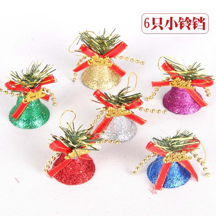 Christmas decorations, small bell, pendant, accessory, set, 4cm, 6 pieces