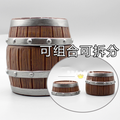 taobao agent One Piece GK squat posture Ace wine barrel barrel accessories Anime hand -made model resin scene floor screen versatile base