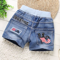 Quần short bé trai hè 2019 mới ngoại không khí mùa hè bé cotton lớn trẻ em gầy - Quần jean quần jean ống loe bé gái