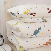 Cartoon khủng long móng móng vuốt mảnh DN giường bằng vải cotton đáng yêu bộ đồ giường bông giường bông chăn gối với - Khăn trải giường