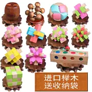 Trẻ em của người lớn đồ chơi giáo dục sinh viên trí tuệ mở khóa tháo gỡ màu sắc sáng tạo Kong Ming khóa Lu Ban khóa bộ quà tặng