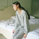 [Shoot 2 Limin] Đồ ngủ nữ mùa xuân và mùa hè dài tay cotton gạc váy ngủ cotton cotton Nhật Bản dịch vụ nhà hai mảnh phù hợp - Bộ Pajama