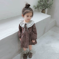 Демисезонное платье, флисовая зимняя юбка на девочку, модный наряд маленькой принцессы, пуховик, в корейском стиле