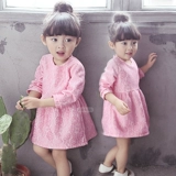 Демисезонное платье для девочек, детская юбка, зимний наряд маленькой принцессы, демисезонный пуховик, длинный рукав, 3-4 лет