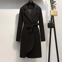 Scorpion 2018 mùa thu thời trang trong phần dài của người Anh là mỏng hoang dã màu đen khí áo gió áo khoác nữ 1514LA áo khoác đẹp