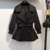 妃子 2018 mùa thu mới thời trang nữ vành đai giản dị hoang dã ngắn áo gió áo khoác nữ triều 1552LA áo bomber nữ Trench Coat
