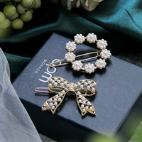 Элегантное кольцо, заколка для волос из жемчуга, челка, застежка, аксессуар, в корейском стиле, в стиле Шанель