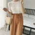 Hồng Kông cô gái hipster cửa hàng ~ Hàn Quốc chic mỏng đan ngắn tay T-Shirt nữ hoang dã màu rắn tay áo sơ mi triều áo thun nữ đẹp Áo / áo thun