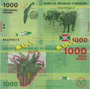Burundi 1000 francs độ trung thực thương hiệu mới tinh tế động vật và thực vật khắc phiên bản của ngoại tệ tiền giấy tiền xu bộ sưu tập