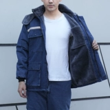 Демисезонная флисовая джинсовая куртка для работы, штаны, пуховик