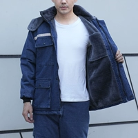 Демисезонная флисовая джинсовая куртка для работы, штаны, пуховик