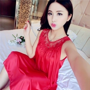 Mùa hè cộng với chất béo lớn kích thước của phụ nữ lụa nightdress tay cám dỗ sexy chiffon mùa hè phần mỏng băng lụa ngắn tay đồ ngủ