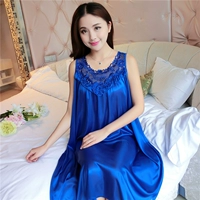 Ladies sling nightdress mùa hè lụa kích thước lớn chất béo MM200 £ sexy phụ nữ mang thai kích thước lớn ice silk đồ ngủ của phụ nữ váy váy sát nách