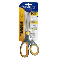 Westcott Westca -Planted Titanium Plating Scissors Прямая ручка 8 -INCH/20 см. Офисная бумага 13529