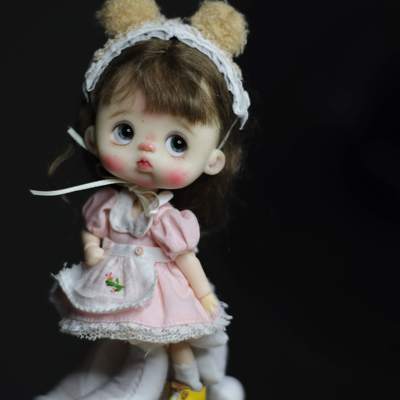 taobao agent [Spot Free Shipping] OB11/GSC/BJD12 points/YMY pink retro embroidery dress dresses pack