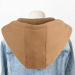 Disassembly hat sweater hat with a woolen coat of the windbreaker, a fake collar of the woolen jacket, the down hat