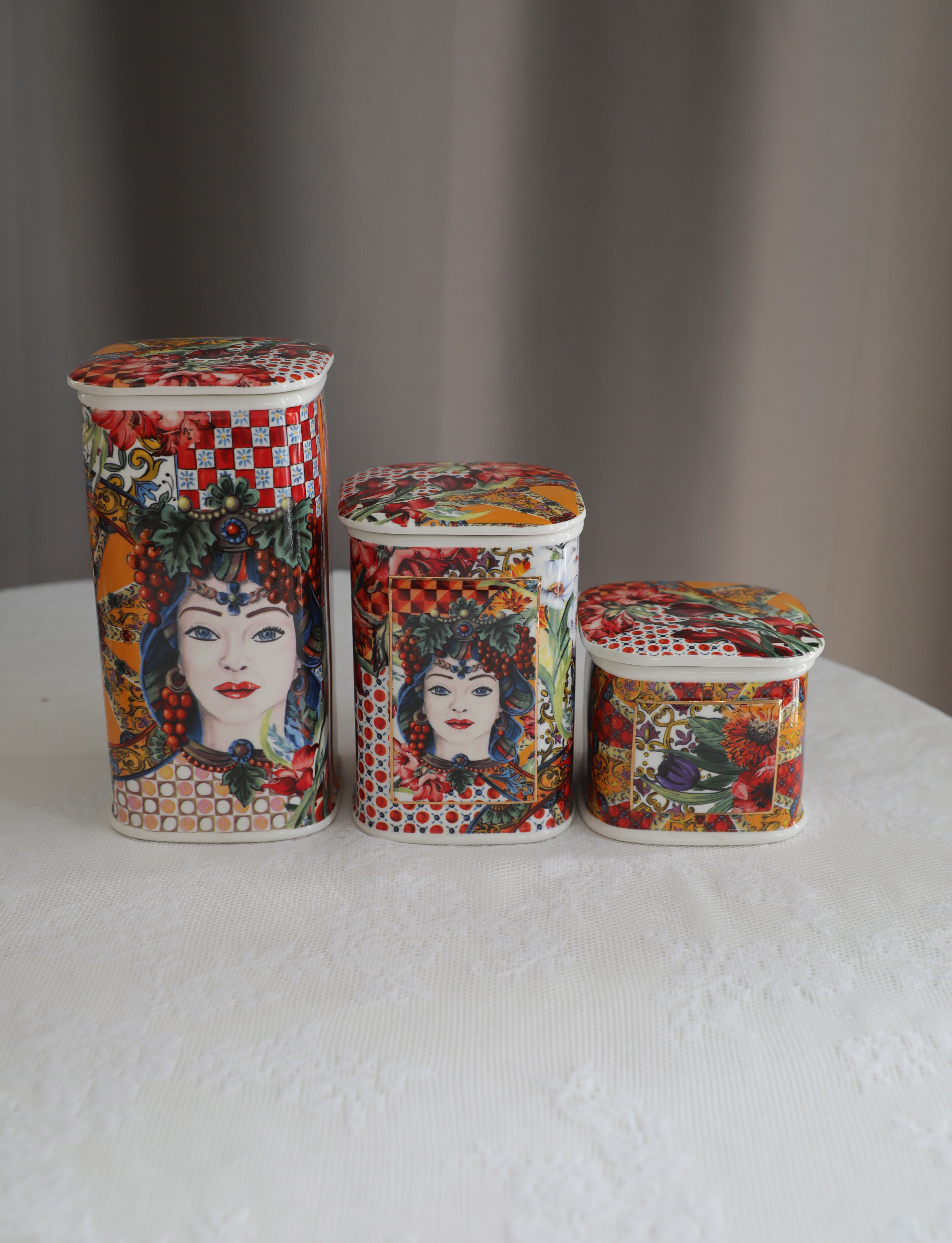 Red / SmallMUSeGarden Gorgeous Grace Italy Light luxury ceramics Decorative pot Aromatherapy Storage Tank decorate Ornaments