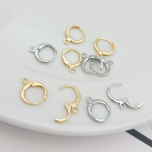 Клипсы, серьги, аксессуар ручной работы, 18 карат, золотой цвет, европейский стиль