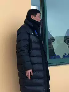 Аутентичный длинный пуховик NIKE китайской Суперлиги Шанхай Шэньхуа с большим логотипом, 616867