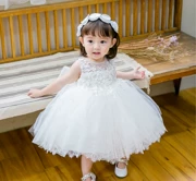 Trang phục trẻ em váy công chúa tutu trắng trang phục mùa hè hoa cô gái váy cưới cô gái sinh nhật piano - Váy trẻ em