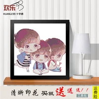 in ấn nhỏ khâu TFBoys Wangjun Kai Xi Wang Yuan Yi ngửi một ngàn ba ngôi sao nhỏ chỉ cartoon hơi đơn giản - Công cụ & phụ kiện Cross-stitch mua tranh về thêu