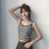 Mùa hè của phụ nữ Hàn Quốc phiên bản của cross-back lại Slim sling bên ngoài mặc dưới vẻ đẹp trở lại vest với ngực pad áo sơ mi ngắn thời trang nữ Áo ba lỗ