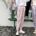 Mùa hè ăn mặc của phụ nữ Hàn Quốc phiên bản của lỏng hoang dã sọc thể thao quần harem quần mỏng dòng chín quần cao eo quần âu quần Quần Harem