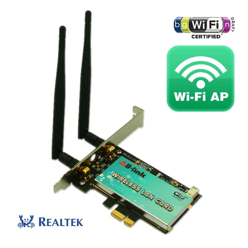 Realtek RTL8192 Платформа PCI-E Беспроводная сетевая карта Двойная антенна поддерживает Linux 300M