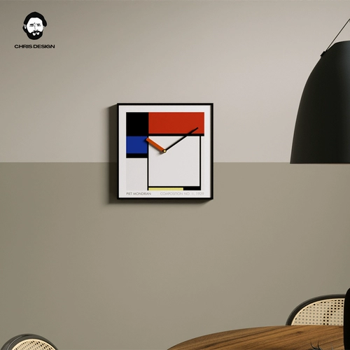 Mondrian Color Block Art Cormeration Vishing Clock Ins, северная лента кварцевая спальня